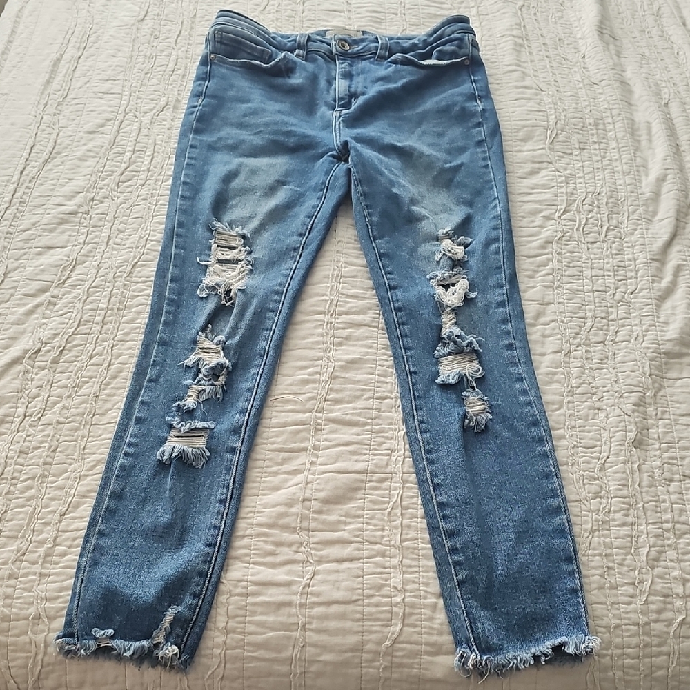 Distressed Skinny Fries Blue Women's Jeans Sz 11